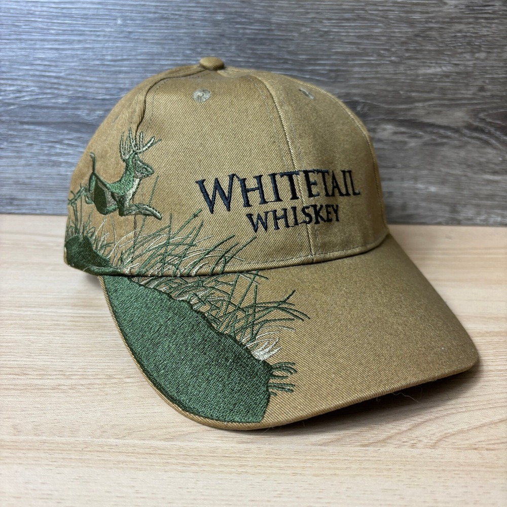 Whitetail Whiskey Hat‎ Cap Strap Back Brown Adjustable
